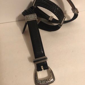 Brighton Black Leather Belt - Size ML/32”- NWOT
